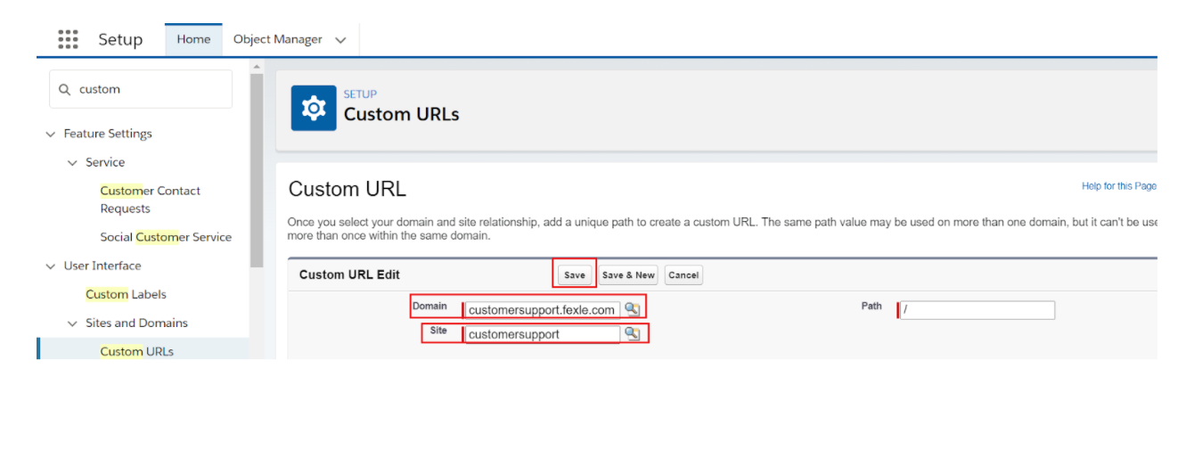 custom domain setup